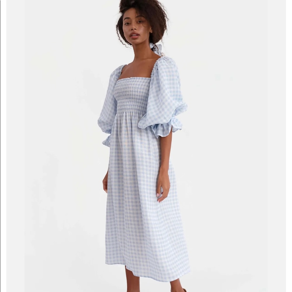 Sleeper Atlanta Linen Vichy Dress, Small
